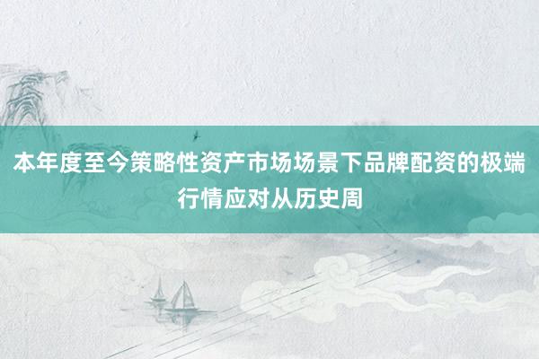 本年度至今策略性资产市场场景下品牌配资的极端行情应对从历史周