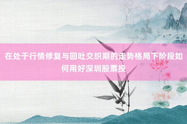 在处于行情修复与回吐交织期的走势格局下阶段如何用好深圳股票投