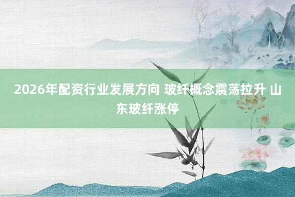 2026年配资行业发展方向 玻纤概念震荡拉升 山东玻纤涨停