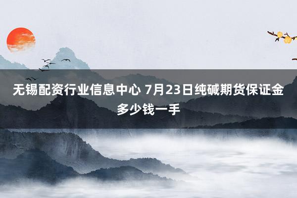 无锡配资行业信息中心 7月23日纯碱期货保证金多少钱一手