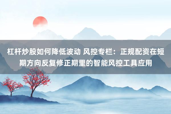 杠杆炒股如何降低波动 风控专栏：正规配资在短期方向反复修正期里的智能风控工具应用
